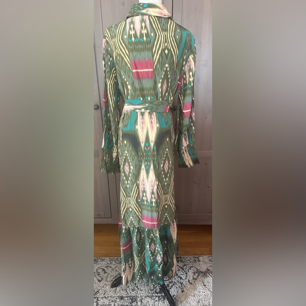 Figue , Elegant Green Patterned Maxi  Dress, size M - Picture 5 of 7
